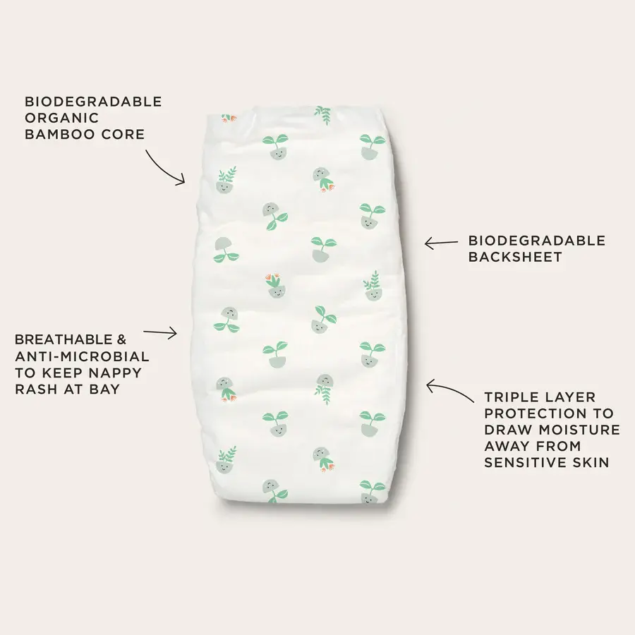 Tooshies Tooshies Organic Bamboo Nappies Size 5 Walker 13-18kg 32pk