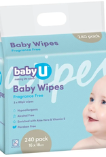 Baby U Baby U Baby Wipes Fragrant Free 240pk