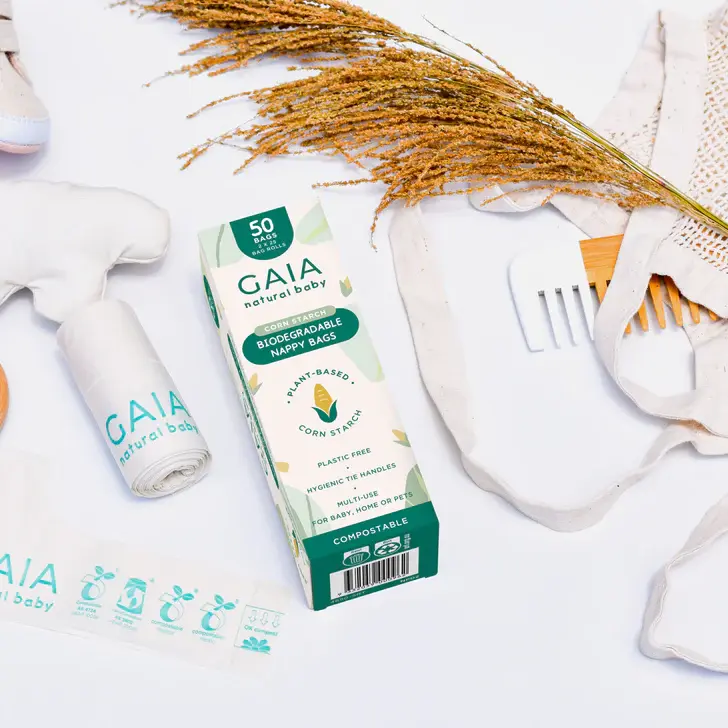 Gaia GAIA Biodegradable Nappy bags 50pk
