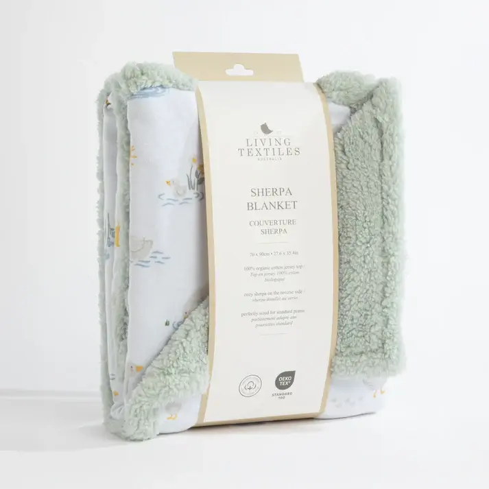 Lively Living Living Textiles Jersey/Sherpa Pram Blanket - Goosey Goosey