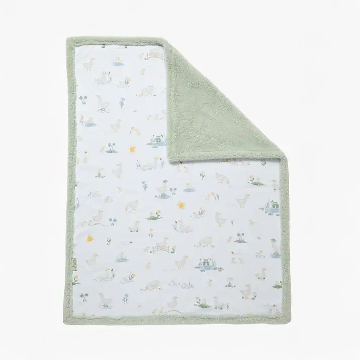 Lively Living Living Textiles Jersey/Sherpa Pram Blanket - Goosey Goosey