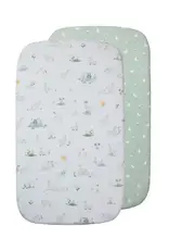 Living Textiles Living Textiles 2 Pack Organic Jersey Bedside Sleeper Fitted Sheets - Goosey Goosey