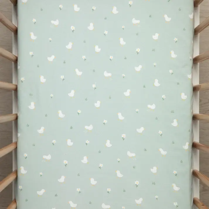 Living Textiles Living Textiles 2 Pack Organic Jersey Bedside Sleeper Fitted Sheets - Goosey Goosey