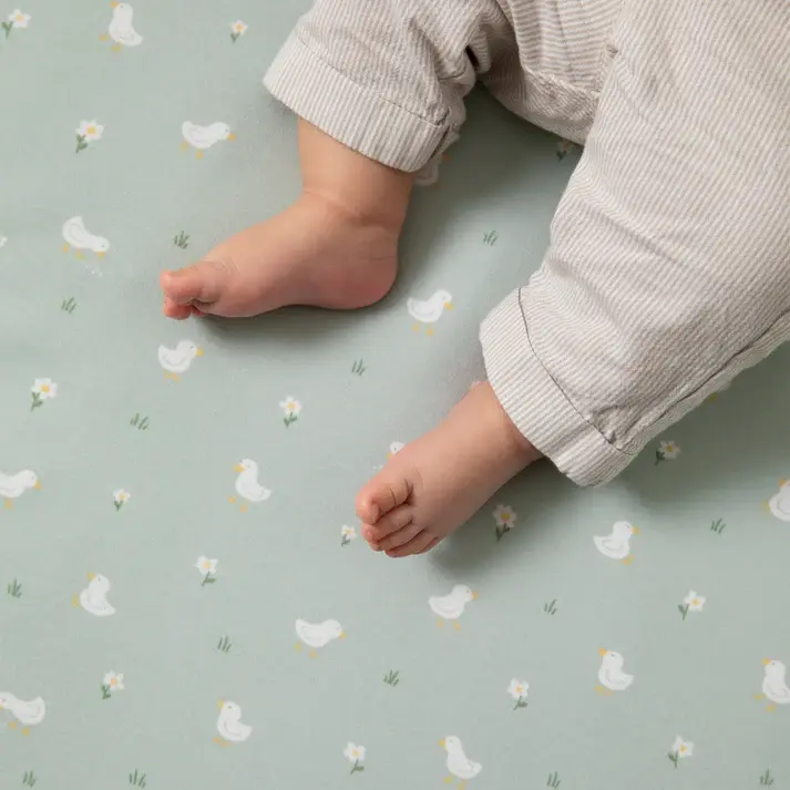 Living Textiles Living Textiles 2 Pack Organic Jersey Bedside Sleeper Fitted Sheets - Goosey Goosey