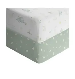 Living Textiles Living Textiles 2 Pack Organic Jersey Cot Fitted Sheets - Goosey Goosey