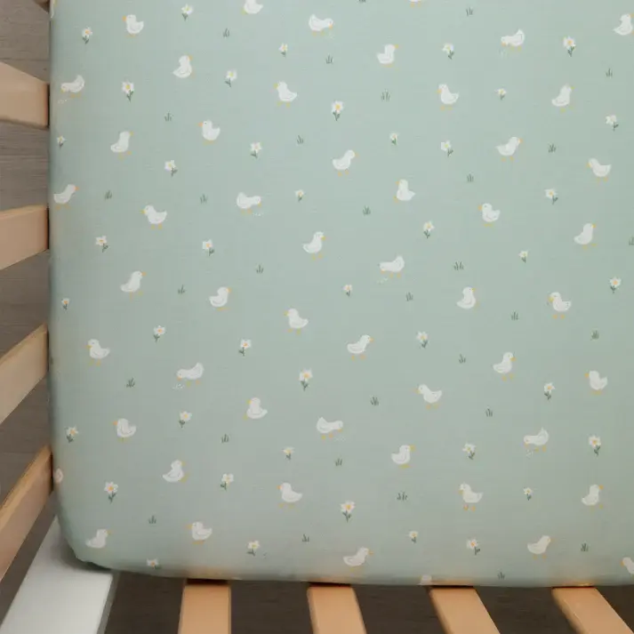 Living Textiles Living Textiles 2 Pack Organic Jersey Cot Fitted Sheets - Goosey Goosey