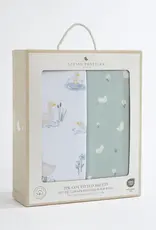 Living Textiles Living Textiles 2 Pack Organic Jersey Cot Fitted Sheets - Goosey Goosey