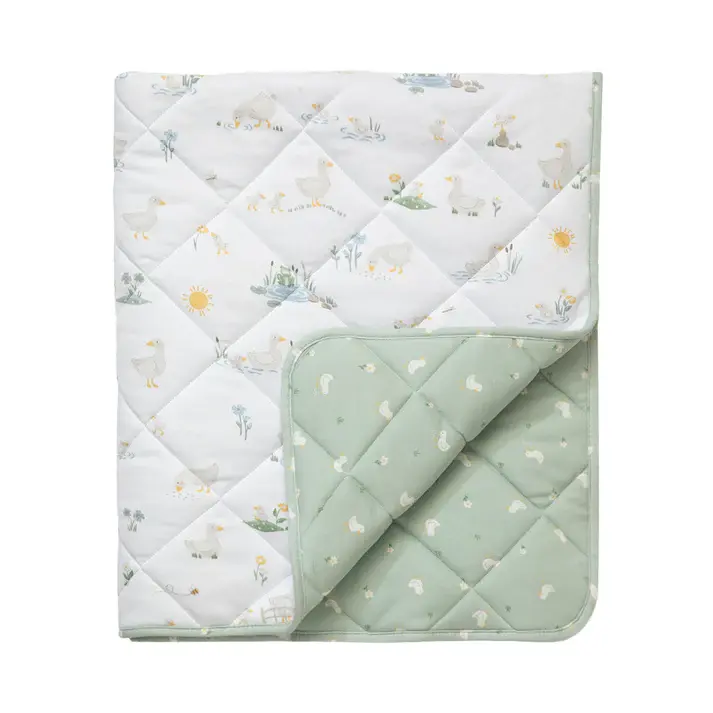 Living Textiles Living Textiles Organic Jersey Quilted Cot Comforter - Goosey Goosey