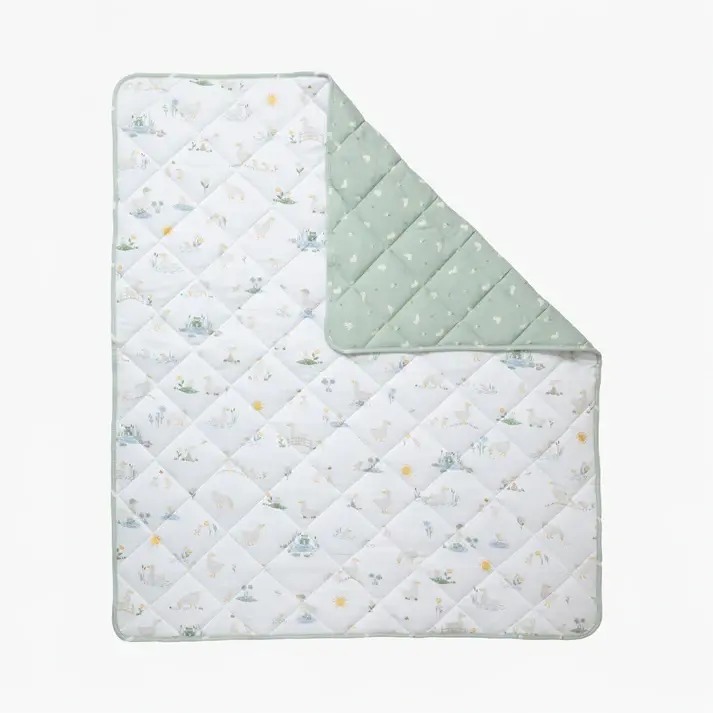 Living Textiles Living Textiles Organic Jersey Quilted Cot Comforter - Goosey Goosey