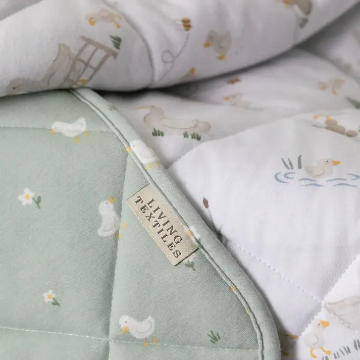 Living Textiles Living Textiles Organic Jersey Quilted Cot Comforter - Goosey Goosey