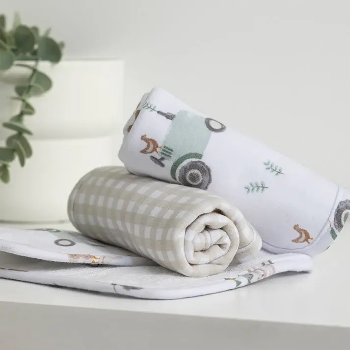 Living Textiles Living Textiles 3pk Wash Cloths Tractor Ride