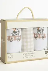 Living Textiles Living Textiles 3pk Wash Cloths Tractor Ride