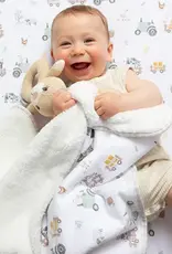 Living Textiles Living Textiles Jersey/Sherpa Pram Blanket Tractor Ride