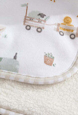 Living Textiles Living Textiles Jersey/Sherpa Pram Blanket Tractor Ride