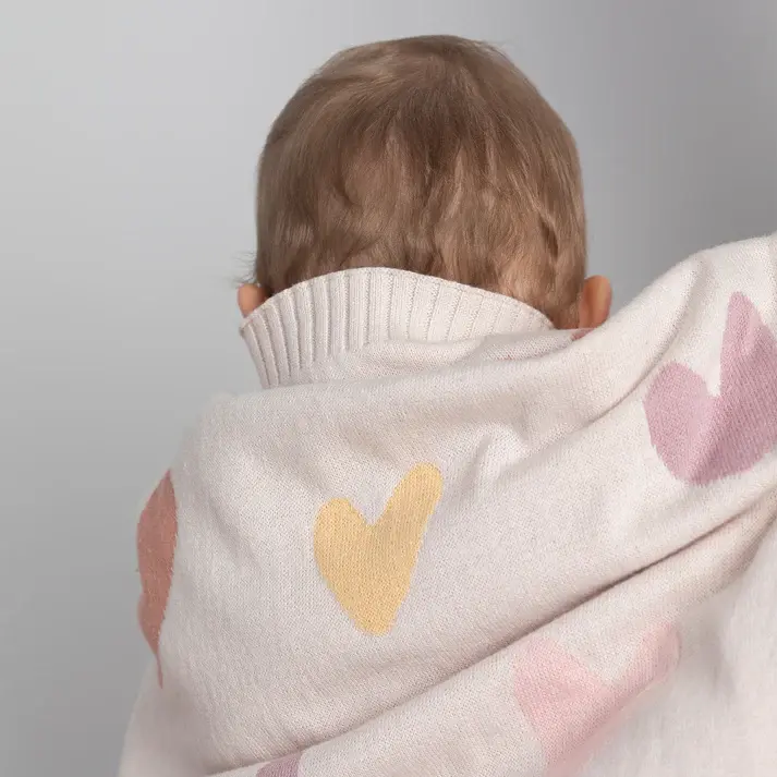Living Textiles Living Textiles Jacquard Blanket - Bohemian Bliss/ Hearts