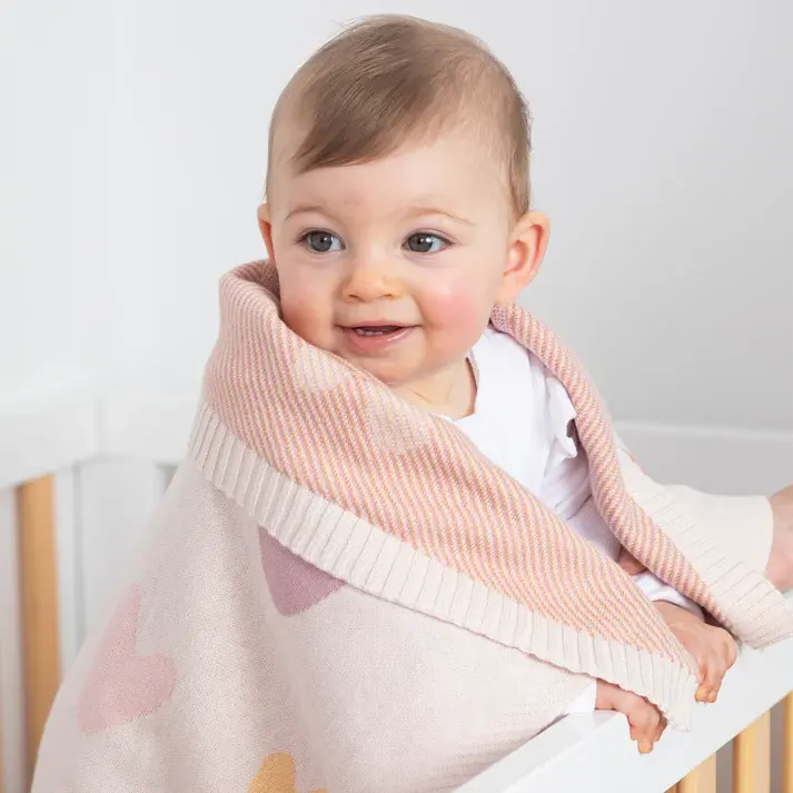 Living Textiles Living Textiles Jacquard Blanket - Bohemian Bliss/ Hearts