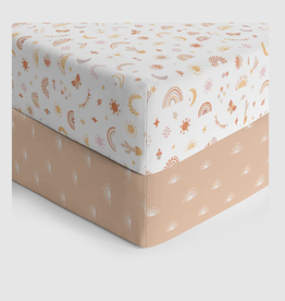 Living Textiles Living Textiles 2-pack Jersey Cot Fitted Sheet Bohemian Bliss
