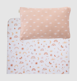 Living Textiles Living Textiles 1-pack Port-a-cot Fitted Sheet & Pillowcase - Bohemian Bliss