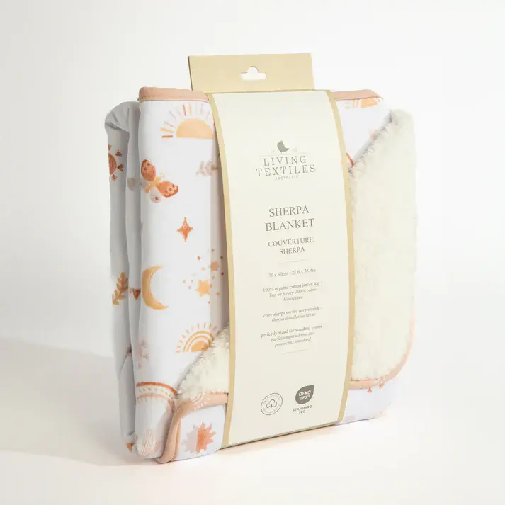 Living Textiles Living Textiles Jersey/Sherpa Pram Blanket Bohemian Bliss