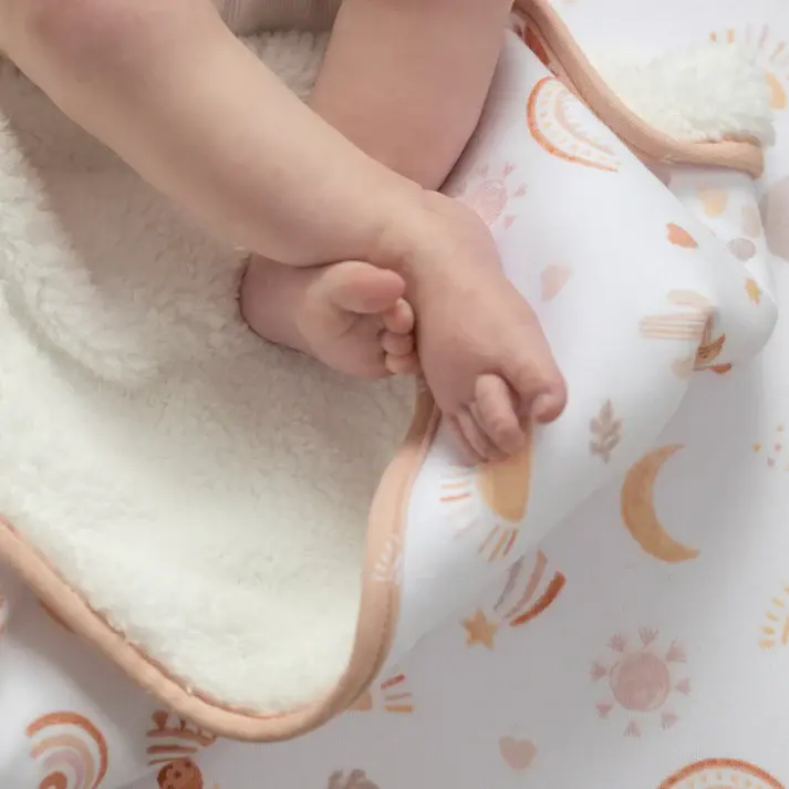 Living Textiles Living Textiles Jersey/Sherpa Pram Blanket Bohemian Bliss