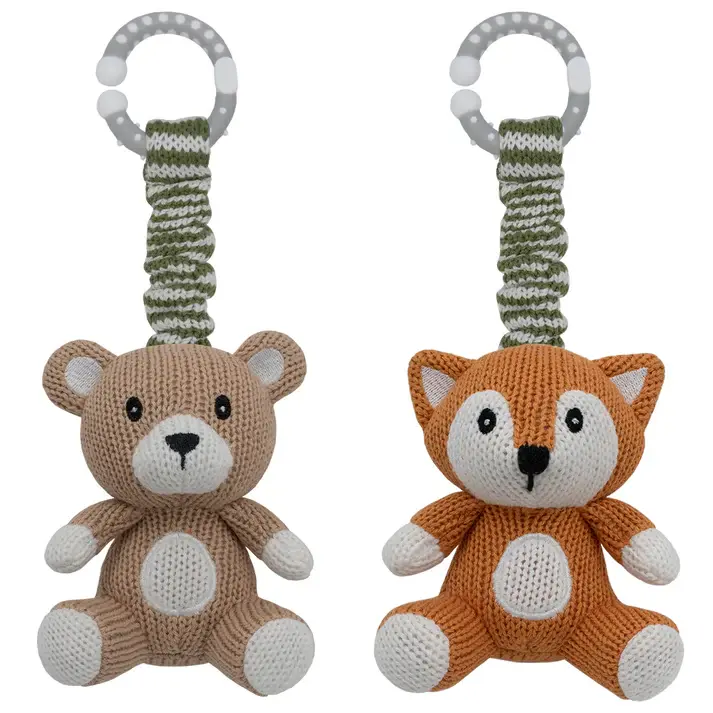 Living Textiles Living Textiles 2pk Stroller Toy Bear & Fox