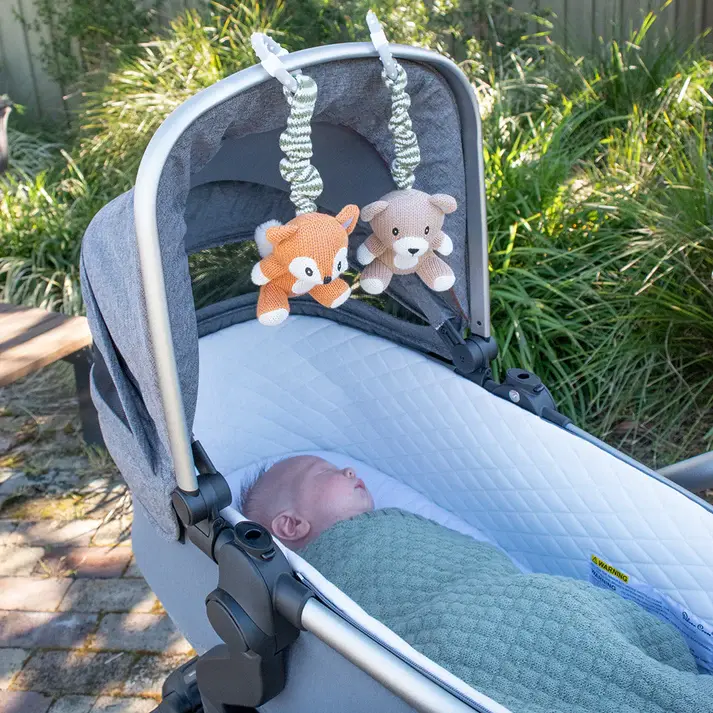 Living Textiles Living Textiles 2pk Stroller Toy Bear & Fox