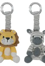 Living Textiles Living Textiles 2pk Stroller Toy Zebra & Lion