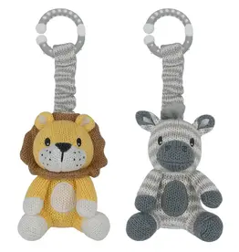 Living Textiles Living Textiles 2pk Stroller Toy Zebra & Lion