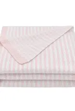 Living Textiles Living Textiles Knitted Stripe Blanket Blush/White