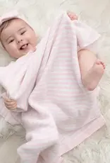 Living Textiles Living Textiles Knitted Stripe Blanket Blush/White