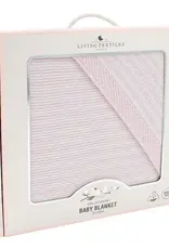 Living Textiles Living Textiles Knitted Stripe Blanket Blush/White