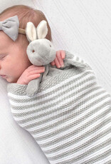 Living Textiles Living Textiles Knitted Stripe Blanket Grey/White