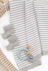 Living Textiles Living Textiles Knitted Stripe Blanket Grey/White