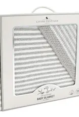 Living Textiles Living Textiles Knitted Stripe Blanket Grey/White