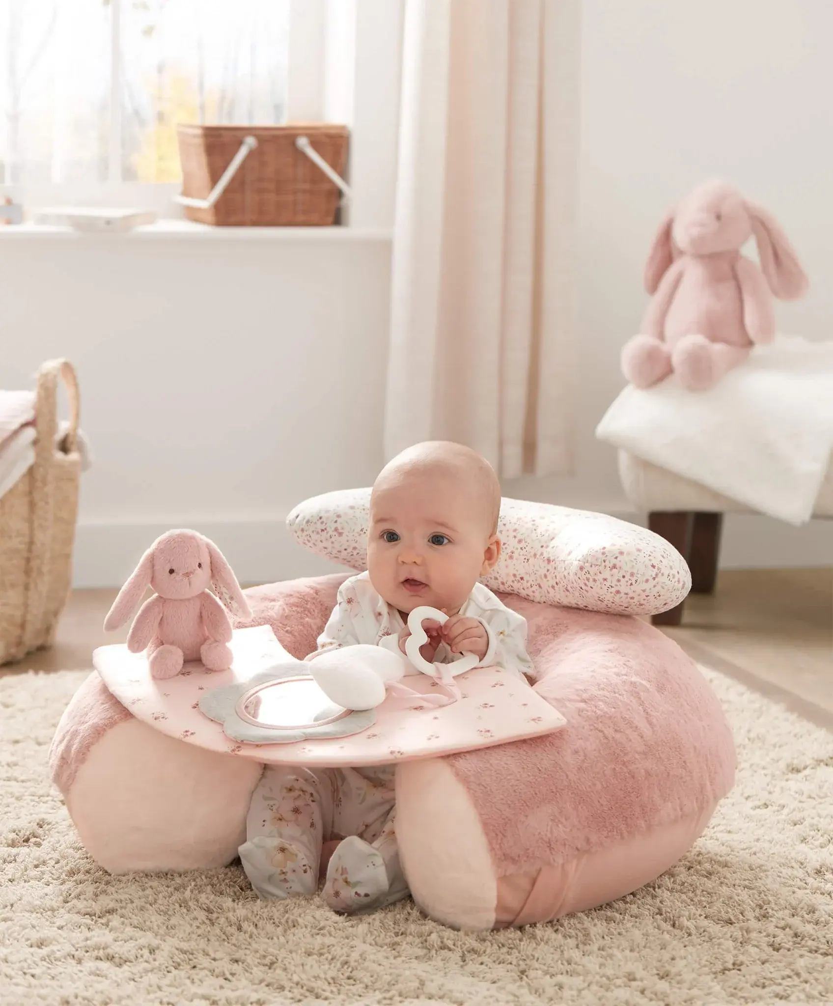 Mamas & Papas Mamas & Papas Sit & Play Baby Floor Seat - Welcome to the World (Pink)