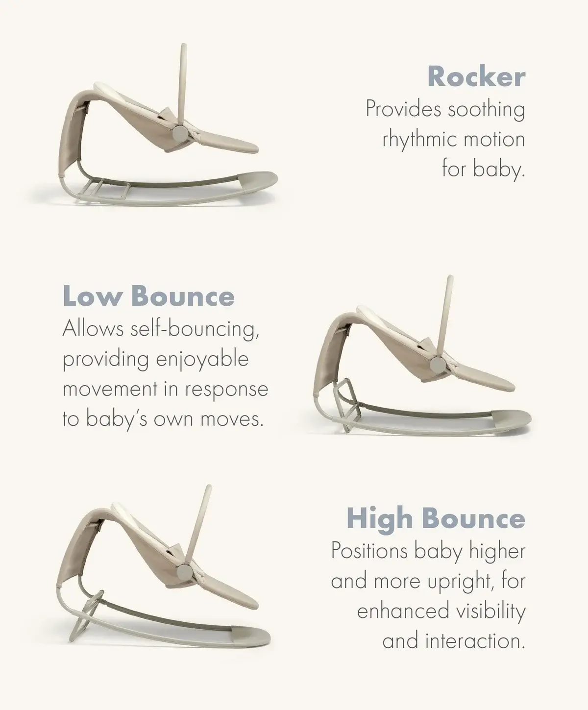 Mamas and Papas Mamas & Papas Tempo 3-in-1 Rocker/Bouncer - Sand