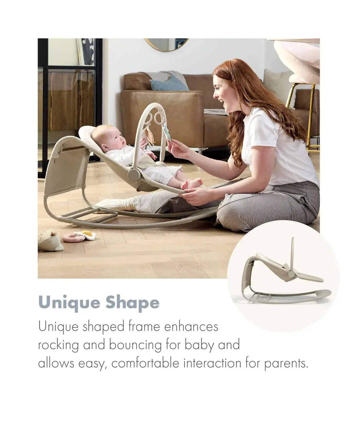 Mamas and Papas Mamas & Papas Tempo 3-in-1 Rocker/Bouncer - Sand