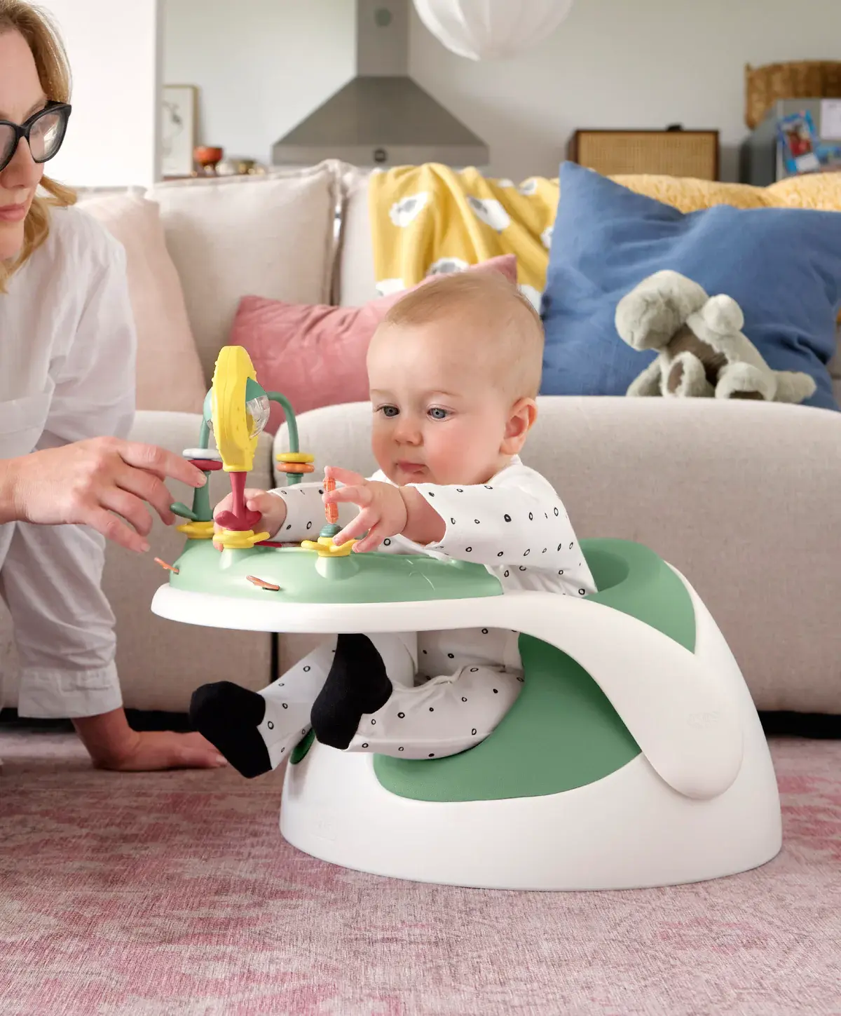 Mamas and Papas Mamas & Papas Snug Floor Seat with Activity Tray - Eucalyptus