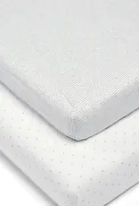Mamas & Papas Mamas & Papas Cot fitted Sheet Set 2pk - WTTW Elephant/Grey Stripes