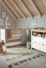 Mamas and Papas Mamas & Papas Harwell Bundle5pc Set - Cot, Mattress, quilted mattress protector, fitted sheet, dresser, change table top - White/Natural