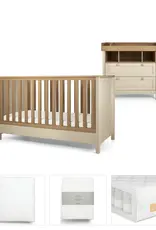 Mamas and Papas Mamas & Papas Harwell Bundle 5pc Set - Cot, Mattress, quilted mattress protector, fitted sheet, dresser, change table top - Cashmere
