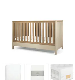 Mamas and Papas Mamas & Papas Harwell Bundle 4pc Set - Cot, Mattress, quilted mattress protector, fitted sheet - Cashmere