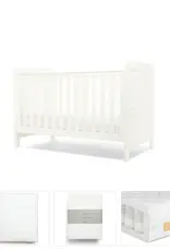 Mamas and Papas Mamas & Papas Hampden Bundle 4pc Set - Cot, Mattress, quilted mattress protector, fitted sheet - White
