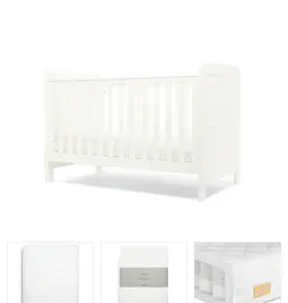 Mamas and Papas Mamas & Papas Hampden Bundle 4pc Set - Cot, Mattress, quilted mattress protector, fitted sheet - White
