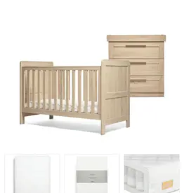 Mamas and Papas Mamas & Papas Atlas Bundle 5pc Set - (Cot, Mattress, quilted mattress protector, fitted sheet, dresser & change table)
