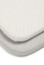 Mamas and Papas Mamas & Papas Lua Bedside Crib Sheets (2 Pack) (87cm x 50cm x 5cm) - Star / Grey
