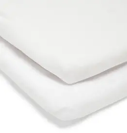 Mamas & Papas Lua Bedside Crib Sheets (2 Pack) (87cm x 50cm x 5cm) - White