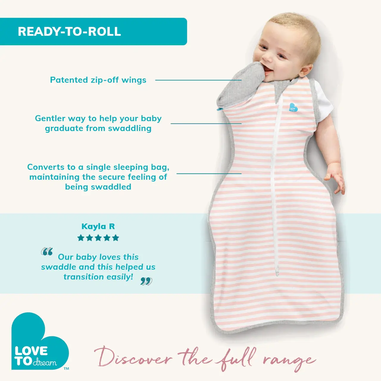 Love To Dream Love to Dream Transition Bag 0.2T Stretch Cotton Stripe Olive