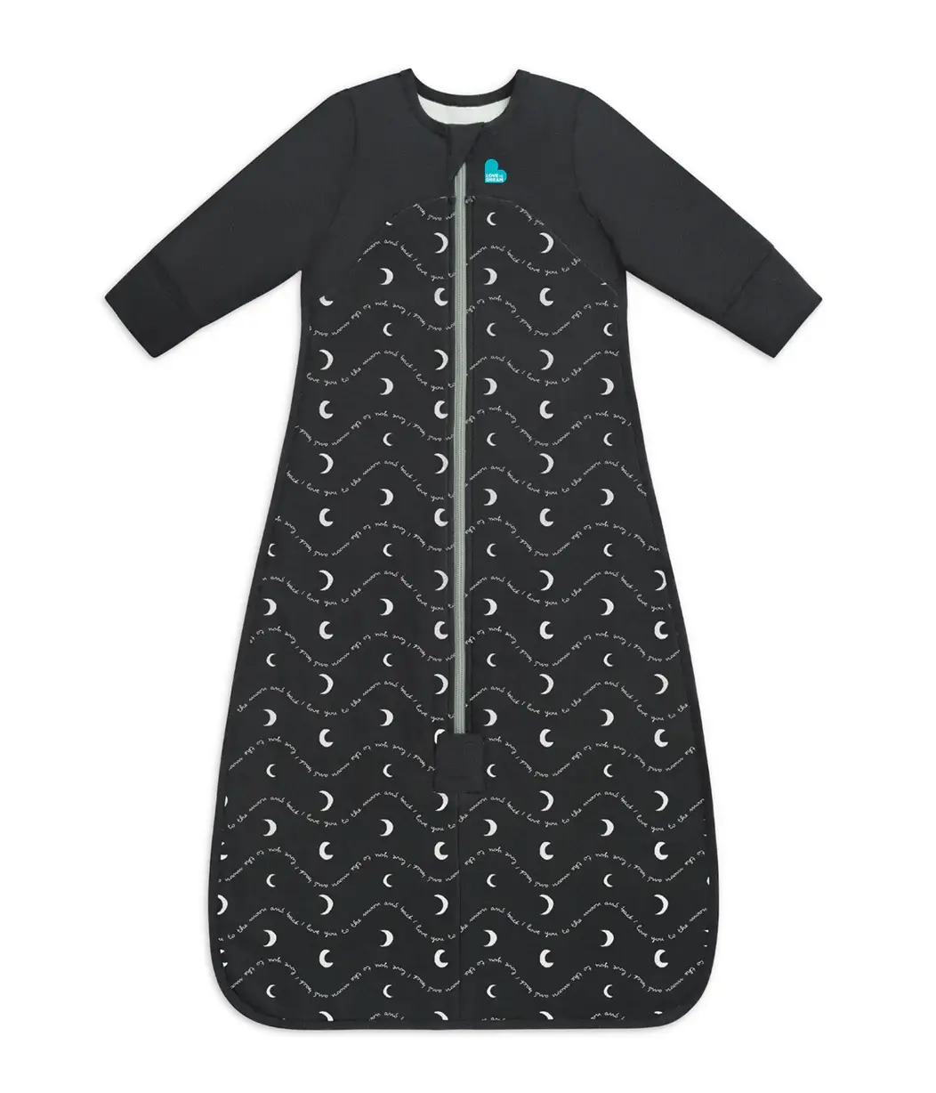 Love To Dream Love to Dream Sleep Bag 1.5T Stretch Cotton Fleece Moon & Back Charcoal