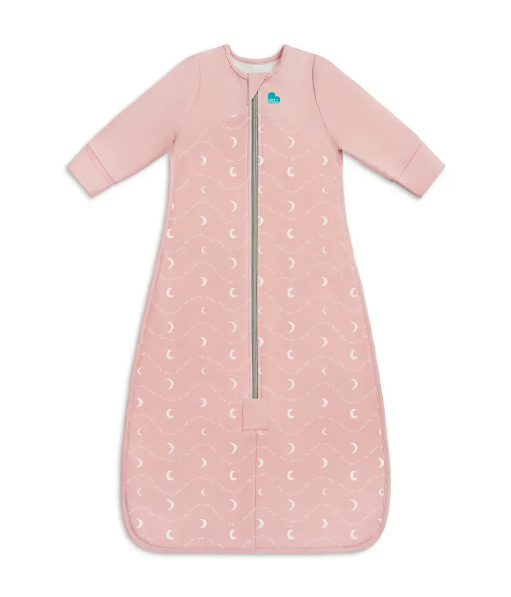 Love To Dream Love to Dream Sleep Bag 1.5T Stretch Cotton Fleece Moon & Back Dusty Pink